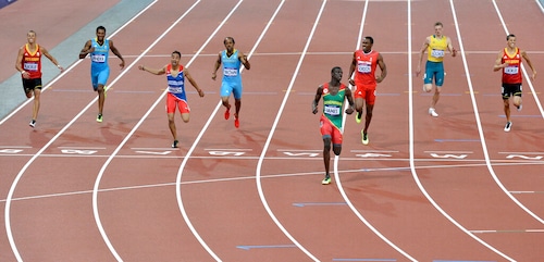 Kirani James of Grenada wins the men’s 400 meters at the Summer Olympics