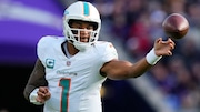 Miami Dolphins quarterback Tua Tagovailoa during an NFL football game, Sunday, Dec. 31, 2023, in Baltimore. (AP Photo/Matt Rourke)