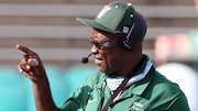 Vigor head coach John McKenzie in action against Blount the first half of a prep football game Saturday, August 21, 2021, at Ladd-Peebles Stadium in Mobile, Ala. (Mike Kittrell | preps@al.com)


