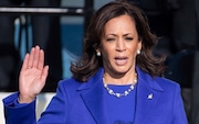 President-elect Kamala Harris is sworn in as the 49th US Vice President by Supreme Court Justice Sonia Sotomayor on Wednesday, Jan. 20, 2021 in Washington. (Saul Loeb/Pool Photo via AP)