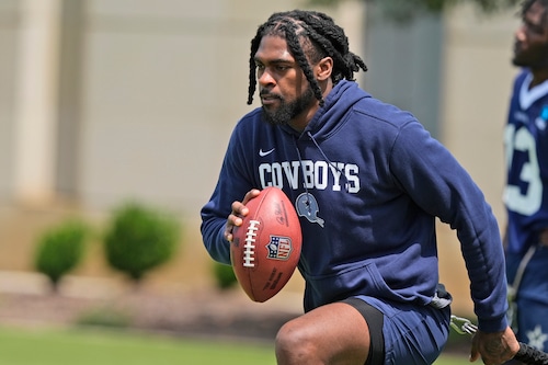 Dallas Cowboys cornerback Trevon Diggs works at mandatory minicamp