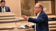 Alabama State Rep. Allen Treadaway, R-Morris, and a former assistant police chief with the Birmingham Police Department, speaks on the floor of the Alabama House of Representatives on Thursday, June 1, 2023, in defense of legislation that adds enhanced penalties against people who commit crimes while associated with a criminal enterprise. (John Sharp/jsharp@al.com).