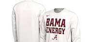 Alabama Crimson Tide Nike Unisex 2024 On-Court Bench Energy Long Sleeve T-Shirt - White - at Fanatics.