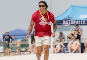 Alabama coaches Kalen DeBoer and Nate Oats, along with football players Jalen Milroe and Malachi Moore, participated in the Flora-Bama’s Interstate Mullet Toss Saturday, April 27, 2024. (C-Shelz Photography)