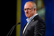 SEC Commissioner Greg Sankey speaks during the NCAA college football Southeastern Conference Media Days, Monday, July 17, 2023, in Nashville, Tenn. (AP Photo/George Walker IV)