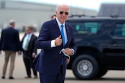 President Joe Biden arrives to board Air Force One at Dover Air Force Base, in Dover, Del., Tuesday, July 23, 2024. Biden is returning to the White House from his Rehoboth Beach home after recovering from a COVID-19 infection. (AP Photo/Manuel Balce Ceneta)