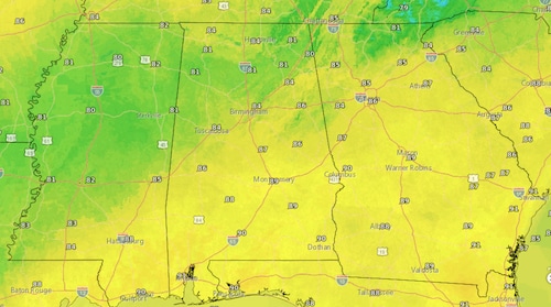 Thursday forecast highs