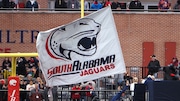 South Alabama plays Texas State in a NCAA football game Saturday, Nov. 12, 2022, at Hancock Whitney Stadium in Mobile, Ala. (Mike Kittrell/AL.com)













