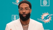 Miami Dolphins wide receiver Odell Beckham Jr. speaks at a press conference on Wednesday, May 15, 2024, in Miami Gardens, Fla.